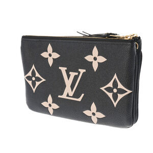 Louis Vuitton Black Pochette Double Bag Shoulder Zip Empreinte Leather